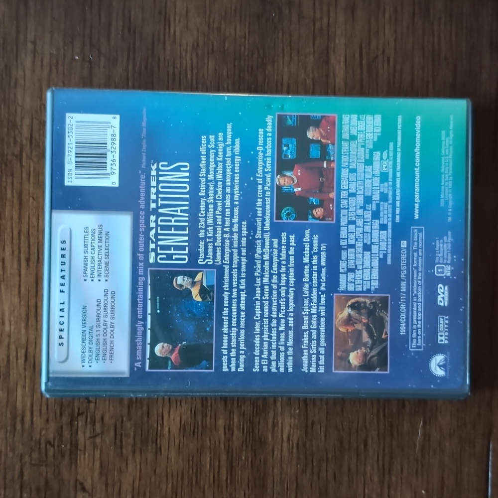Star Trek Generations DVD - Picture 2 of 3
